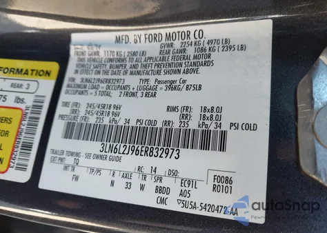 2014 Lincoln Mkz from USA, damaged, VIN 3LN6L2J96ER832973